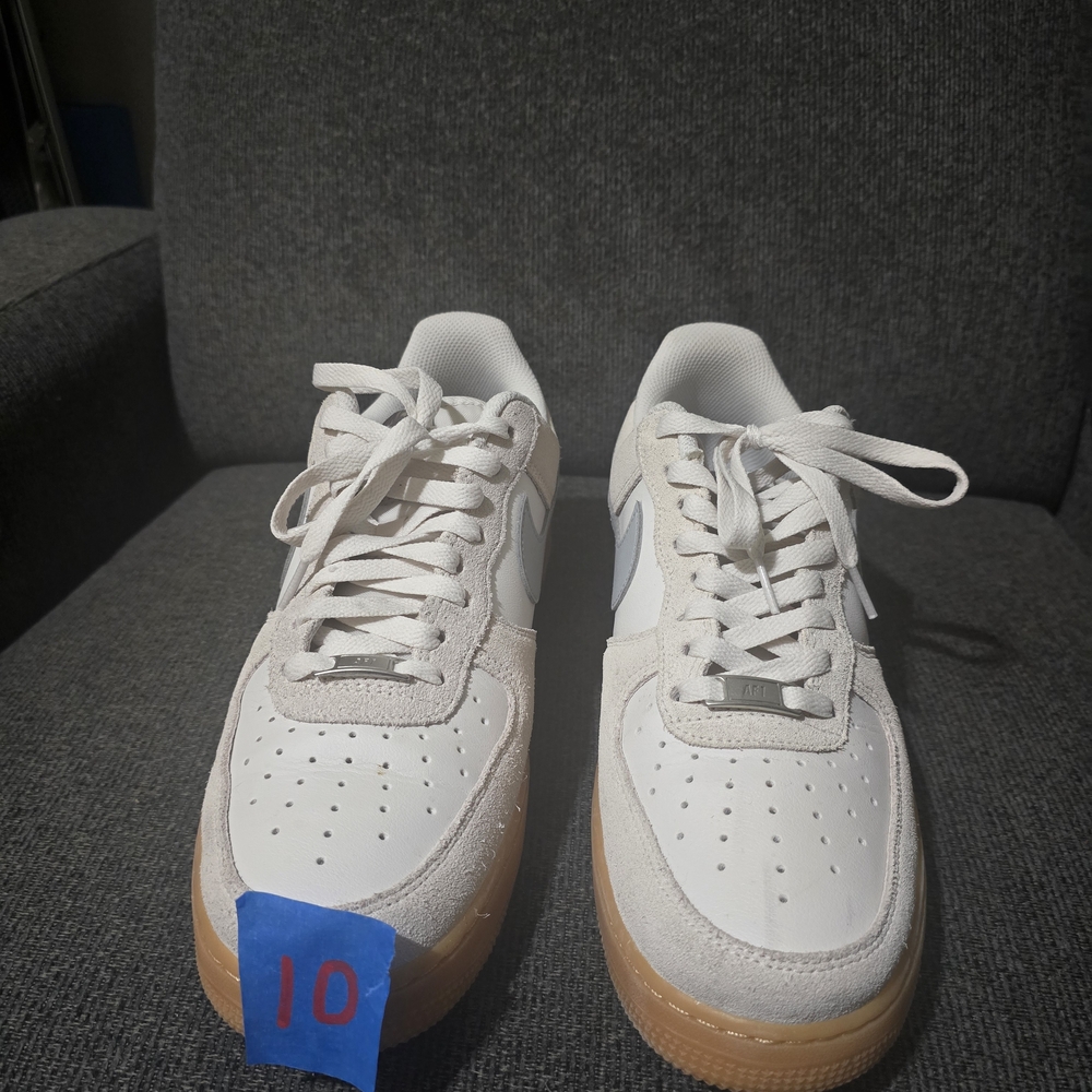 Men's White and Tan Sneakers Air Force One